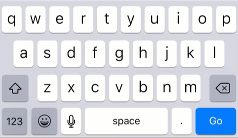 iOS keyboard full stop key