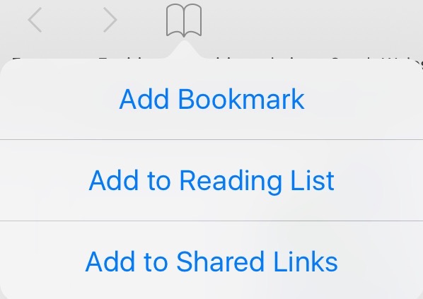 iOS Add Bookmark