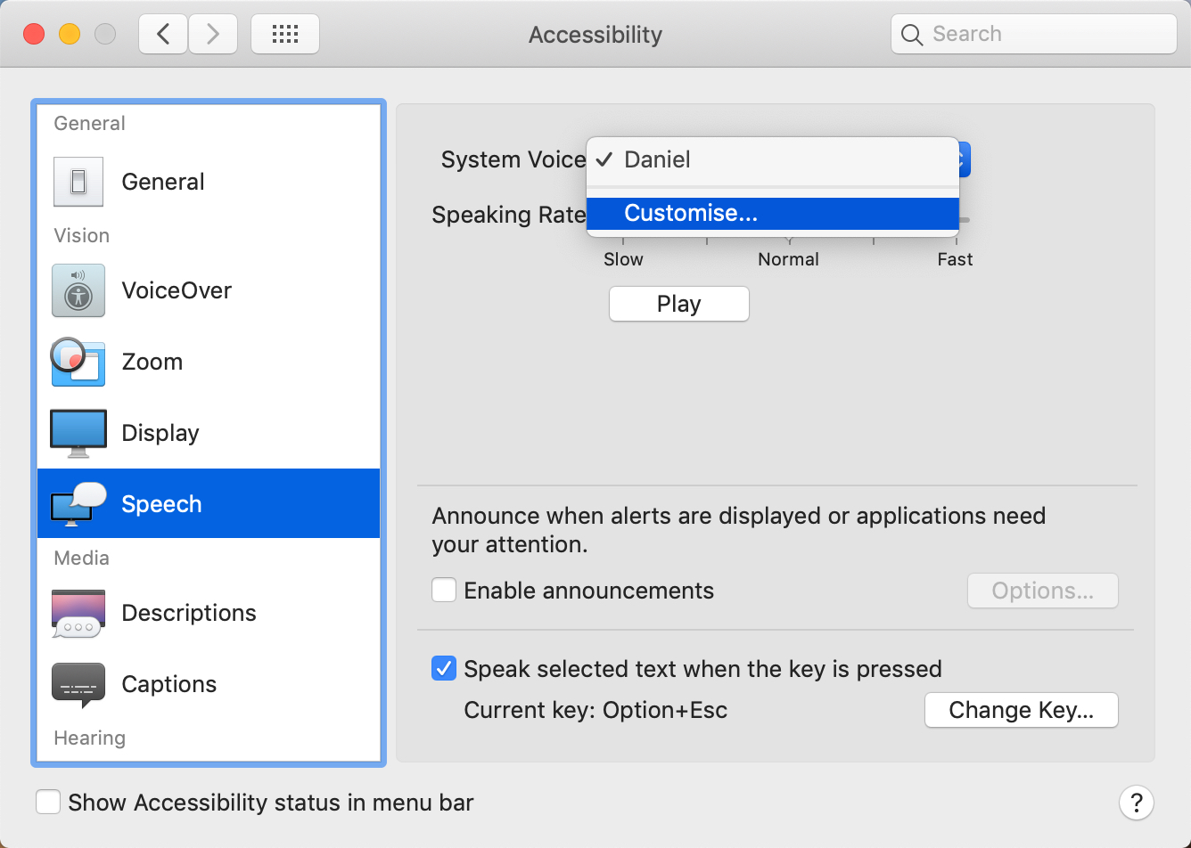 text to speech mac application for the blind