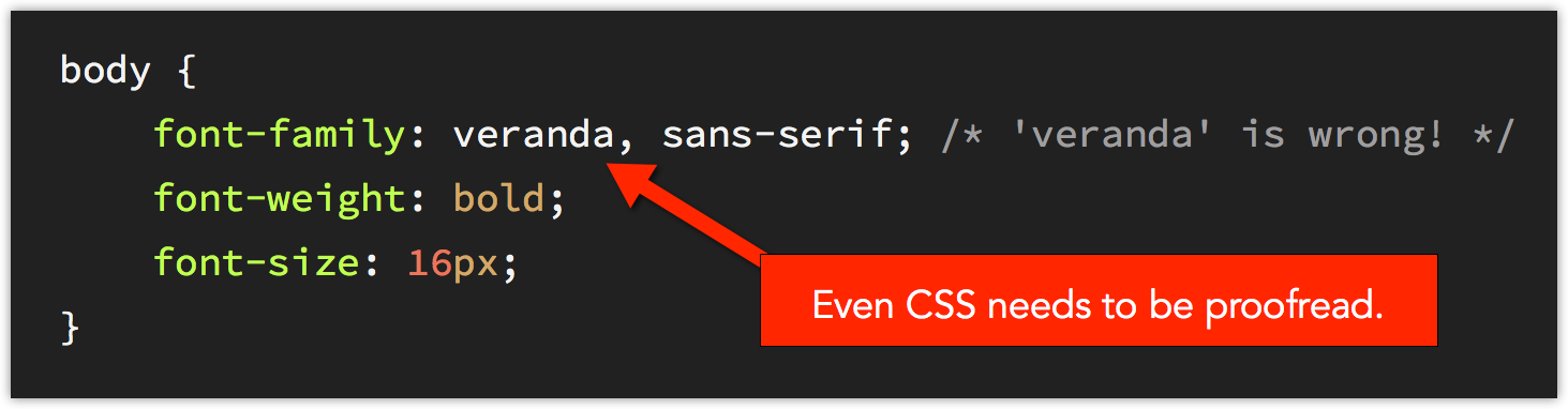 CSS misspelling