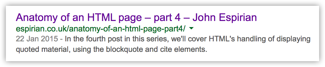 Google's summary for part of this guide