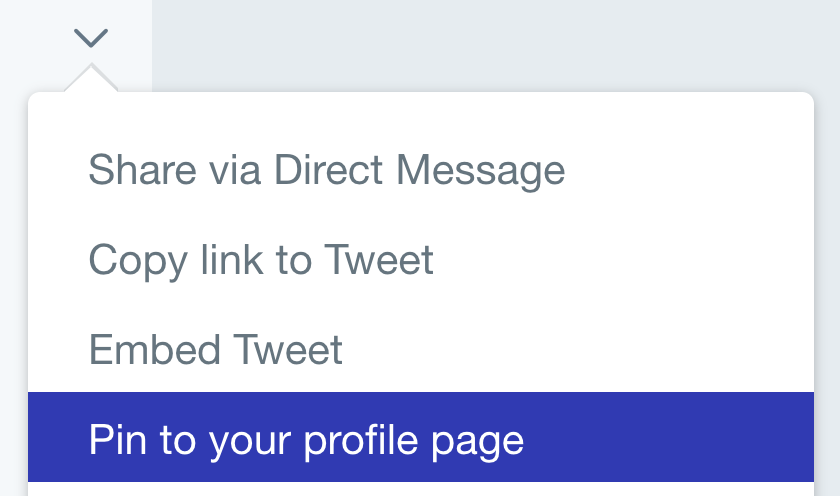 Pin to profile in Twitter