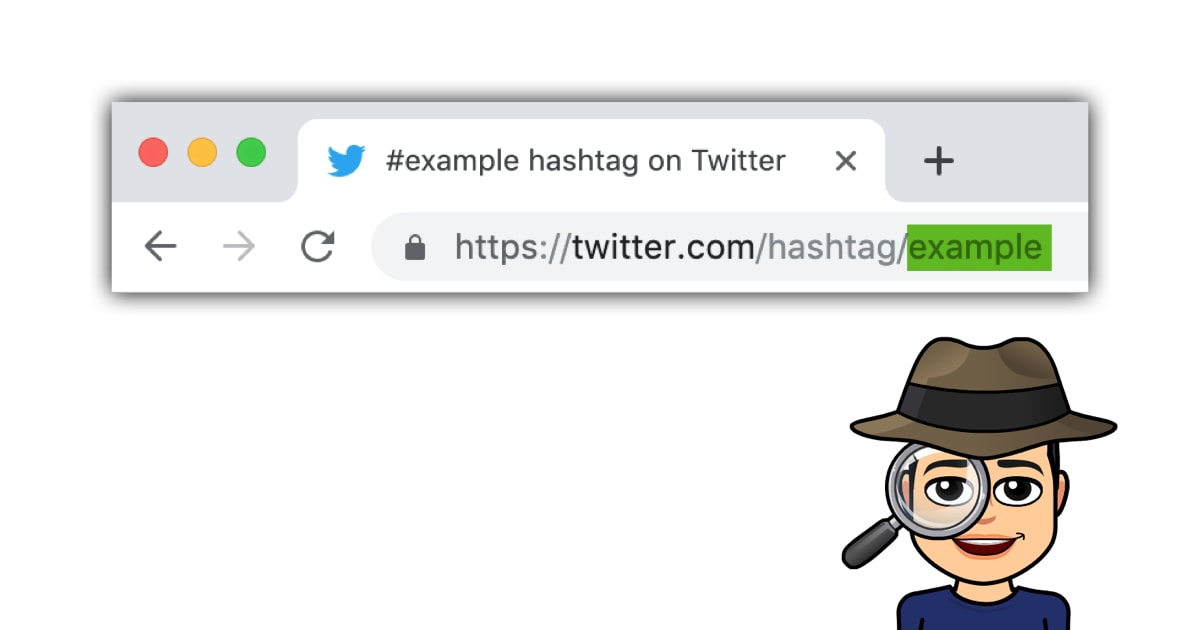 Twitter hashtag search by URL