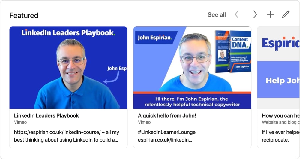 LinkedIn Featured section