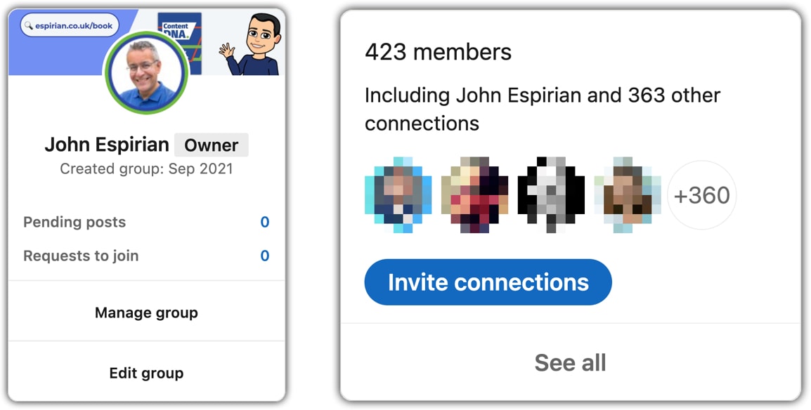 LinkedIn group panels