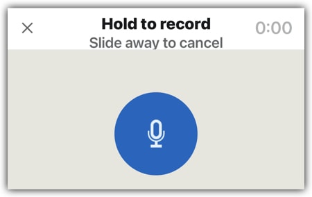 LinkedIn voice note blue mic